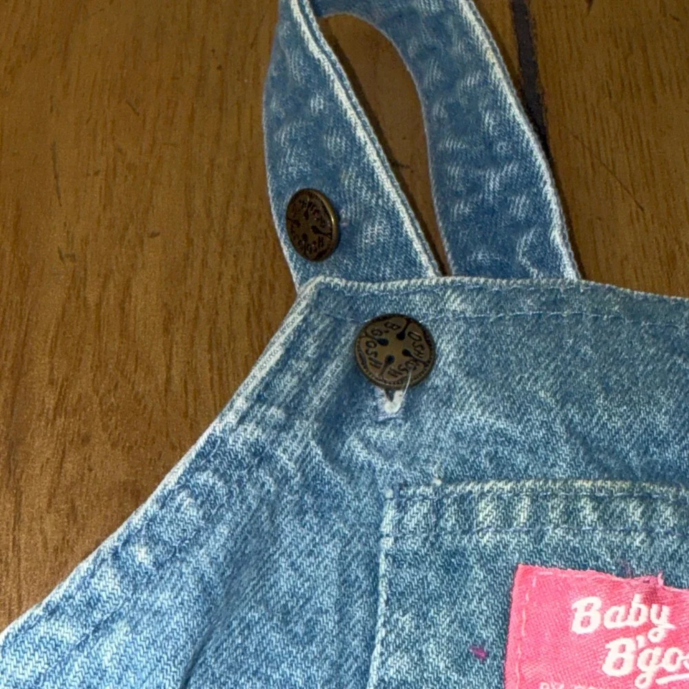 Vintage‎ Baby Bgosh OshKosh Denim Overalls 18M Light Wash Made in USA Vestbak
